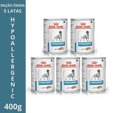 🐕 Ração Úmida Royal Canin Hypoallergenic 5x Latas 400g - Cães com Alergia - Veterinary Diet