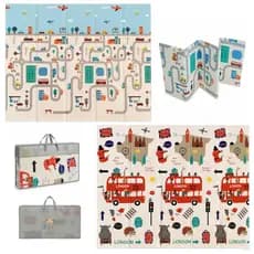 Tapete Infantil Emborrachado Sensorial Dobrável Dupla Face – 200x150 cm – 10 mm - Raposa e Animais