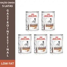 Ração  Royal Canin  Úmida KIT 5x Latas Gastrointestinal Low FatVeterinary Cães Adultos