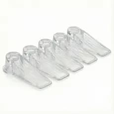 Kit 5 Aparador Peso De Porta Calço Silicone Trava Segura Prendedor Fixador Cunha Transparente Antivento Protetor Batente