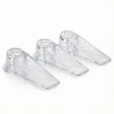 Kit 3 Aparador Peso De Porta Calço Silicone Trava Segura Prendedor Fixador Cunha Transparente Protetor Batente