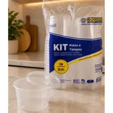 POTE REDONDO C/ TAMPA - 25 und - COPOZAN 145/250/380/500/780/1000ml (bolo, congelar, gelatina, sopa)