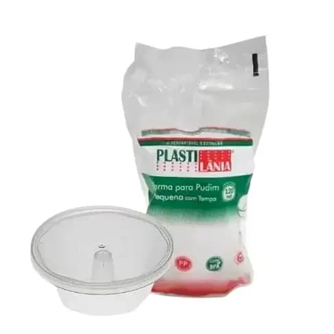 *Forma Pudim Descartável Forneável c/ tampa - 80/120/250/500/1100ml - Plastilania