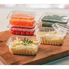 *Pote plástico marmita c/ tampa - 250/500/750ml - 24 unds - Copozan (congelar, fitness, freezer)