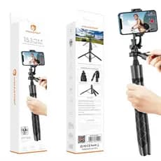 H'maston ZP26 Tripé Bastão De Selfie controle sem fio Bluetooth 153cm Rotação de 360°