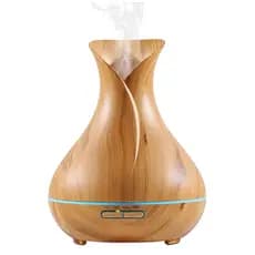 Difusor de aroma Efeito Madeira de umidificador LED de madeira 500ml Aromatizador Casa Decoração
