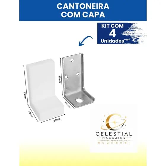 Kit Cantoneiras com Capa Plástica Protetora –Cantoneira de Proteção para Móveis, Mesa, Armário, Prateleira.