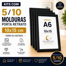Kit Molduras Porta Retrato 10x15 cm - Vidro ou Acetato