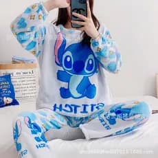 Pijamas de Flanela Plus Size para Mulheres, Inverno, Pelúcia, Adulto, Fleece, Pijamas Grossos de Veludo, Isolamento, Ver