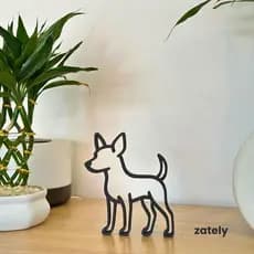 Escultura Cachorro Pinscher, decoração, presente - Zately