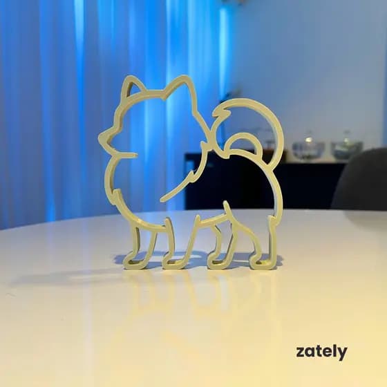 Escultura Cachorro Lulu da Pomerânia, Spitz Alemão - Zately