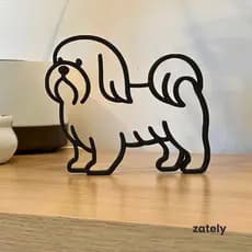 Escultura Cachorro Shih Tzu, decoração, presente - Zately