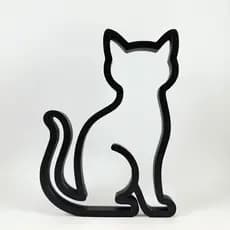 Escultura Gato Decorativo para Casa, Sala e Escritório - Zately