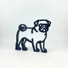 Escultura Cachorro Pug decorativa, presente - Zately