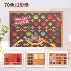 Paleta de sombras com 70 cores, paleta de sombras peroladas e foscas, fácil de aplicar, sem resíduos, paleta de sombras
