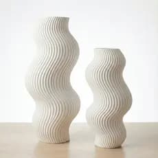 Kit Vasos Decorativos Ondulados Design Nórdico Moderno