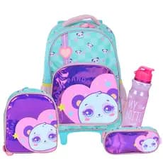 Kit Completo Mochila Escolar Infantil Menina Happy Panda