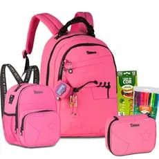 Kit Mochila Escola Costas Infleuncer Luluca Lancheira Estojo