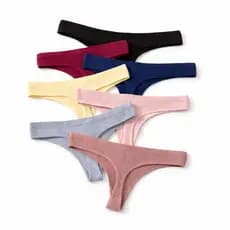 Kit com 5 Calcinhas Femininas, Fio Dental Caneladas, Confortáveis e Macias, Qualidade Máxima