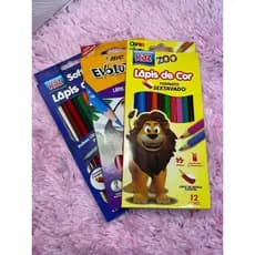 Lapis de cor KAZ e BIC 12 cores a 14 cores