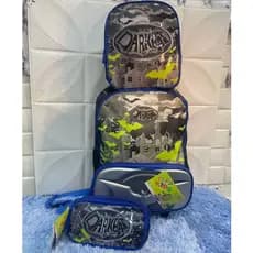 Kit Mochila de Rodinha DarBat Masculina Infantil - Mochila Masculina - MMochila de Rodinha - Mochila Infantil