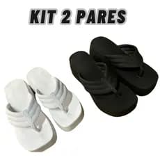 Kit Pares Tamanco Delta Nuvem Feminino Plataforma Blogueiras