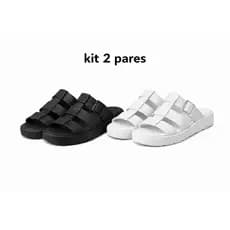 2 Pares Sandália Slide Feminina Confortável Antiderrapante