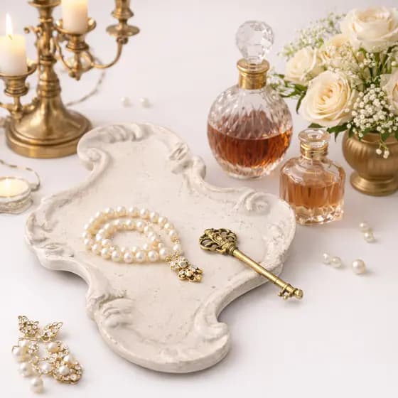 Bandeja Decorativa Elegance Porta Objetos Porta Treco para Perfumes Maquiagens Joias Decoração