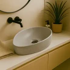 Cuba de Apoio Concreto Para Banheiro Decoração Moderna