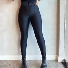Calça legging feminina com cinto modeladora montaria premium