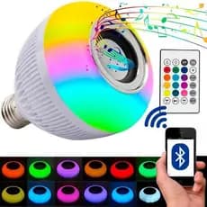 Lâmpada Musical Bluetooth led  RGB com Caixa de Som Luz Colorida Controle Remoto
