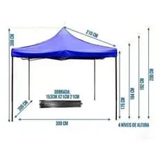 Tenda Praia Gazebo Articulada Dobrável 3x3 Barraca Camping