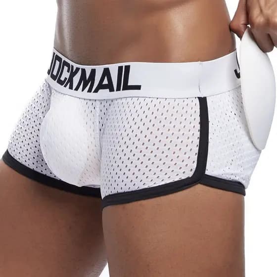 JOCKMAIL Cueca Boxer Masculina De Malha Com Acolchoamento Para Levantamento De Quadril LP56