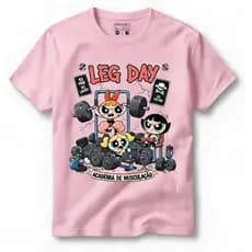 Camiseta Feminina Leg Day Academia Fitness Preta Algodão Premium Camisa Philklen