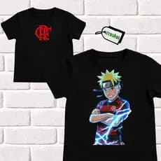 camiseta infatil anime naruto look anime desenho camisa 100% algodaõ time