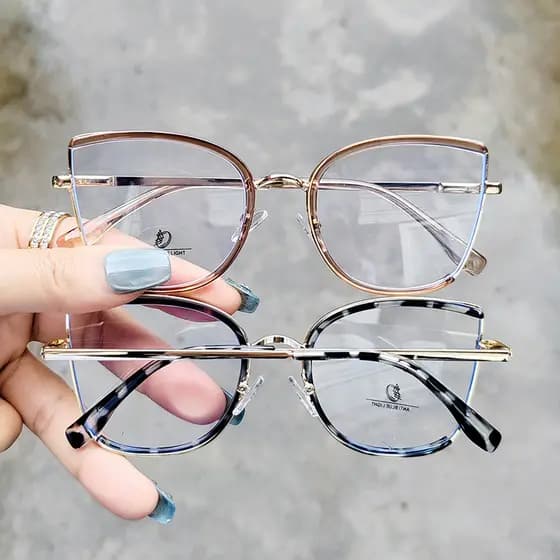 VisãoPerfeita Óculos de descanso armação óculos oculos feminino Óculos TR90 Óculos Metal óculos feminino anti luz azul
