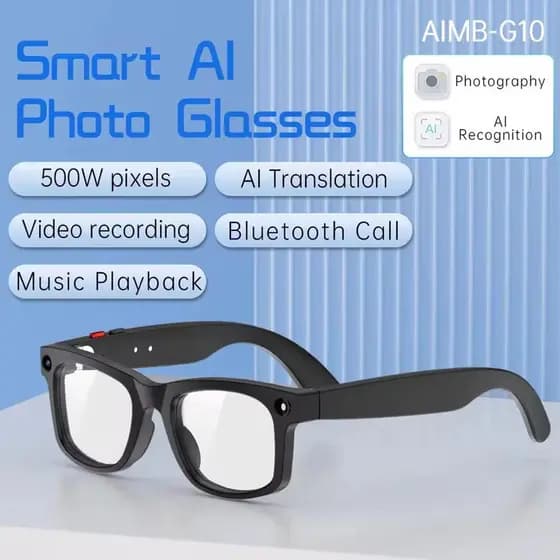 AIMB S2 Max Óculos Inteligentes Câmera HD Gravação De Vídeo Voz Bluetooth Chamada De Música AI De Sol Vestíveis