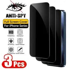 3 peças película privacidade Protetor De Tela Vidro Temperado Para iPhone 17 16 11 12 13 14 15 Pro Max XR Plus Air