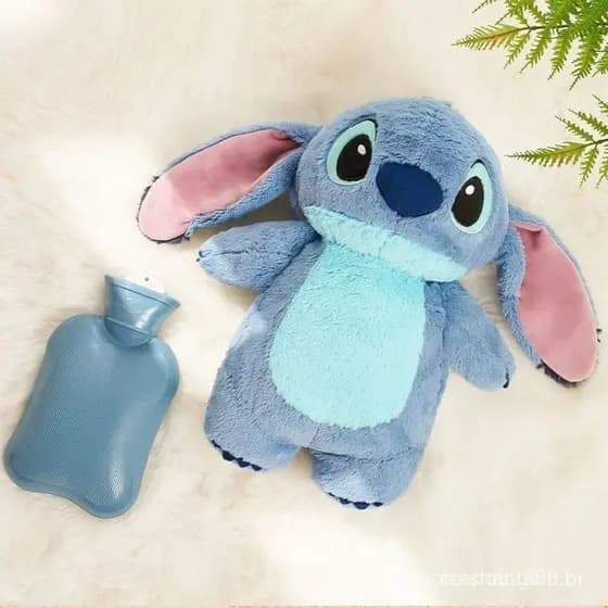 Anime Kawaii Turo Lilo Stitch Pelúcia Quente Garrafa de Água de Inverno Monstro de Pelúcia Aquecimento de Mão Brinquedo