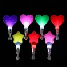 [Rhian] 1 Unidade De Mudança De Cor LED Brilho Varanda Em Forma De Coração Tubo De Torcida De Concerto Luminoso Estrela