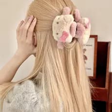 Sanrio Hello Kitty Clipe De Tubarão De Pelúcia Anime Figura Y2K Doce Menina Acessórios Para O Cabelo Dos Desenhos Animad