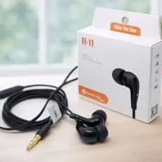 Fone Com Fio Intra-Auricular  PMCELL FO-11 com Microfone Preto