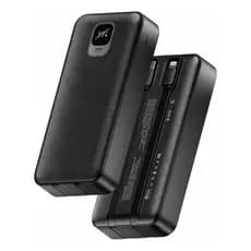 Power Bank Basike 20000mAh Com Cabos Integrados Carga Rápida c/ Display Para iPhone e Android