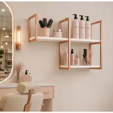 Nicho Prateleira Suspensa Estilo Industrial Teto E Parede Rose