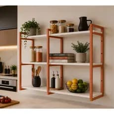 Nicho Estilo Industrial Prateleira Tripla Resistente Cobre