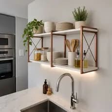Prateleira Nicho Estilo Industrial Modelo X Ferro E Mdf 120Cm