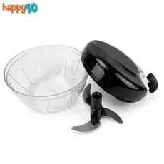 Processador de Alimentos Manual 500ml com 3 Lâminas Inox Triturador Cortador Picador Cebola Cozinha