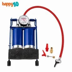 Bomba de Ar Pedal Duplo Cilindro Calibrador Pneu Carro Moto Bike Alta Pressão Com Manômetro