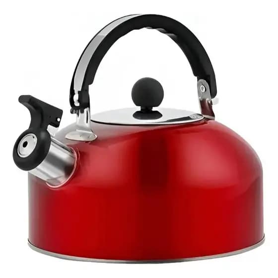 Chaleira de Inox 2 Litros Com Apito Indução Fogão Gás Elétrico Aço Inoxidável Água Quente Café Chá