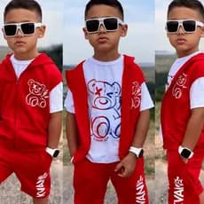 Conjunto Trio Infantil Menino Verão  - Camisa + Short + Colete Levinho - Tamanho 2 ao 12